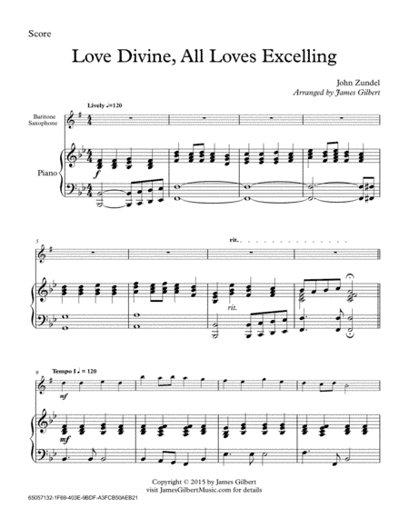Love Divine, All Loves Excelling (arr. James Gilbert)