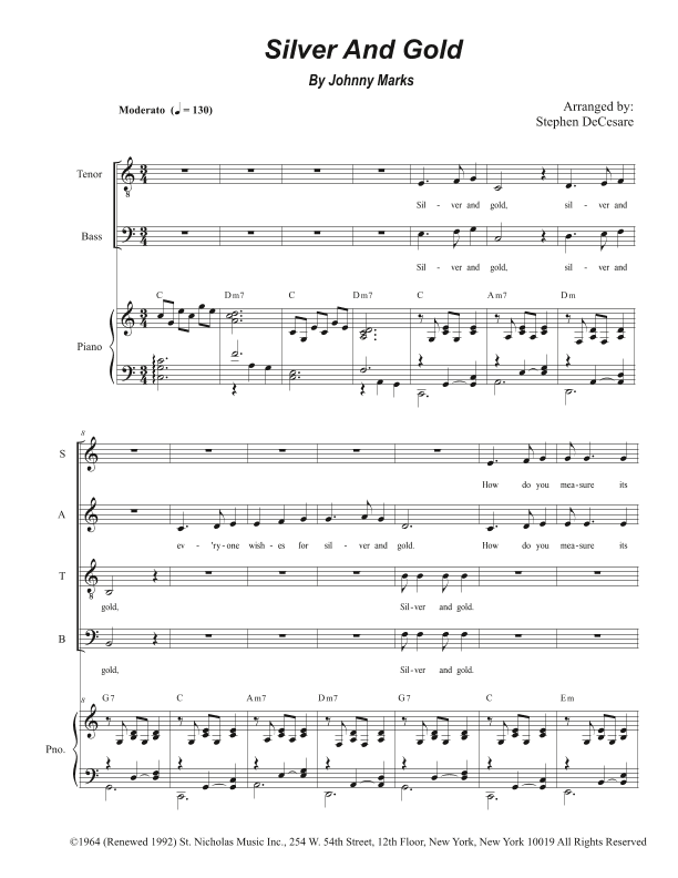 Silver And Gold (arr. Stephen DeCesare)