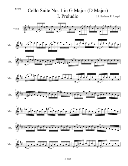 Cello Suite No. 1, Preludio (arr. Patrick Forsyth)