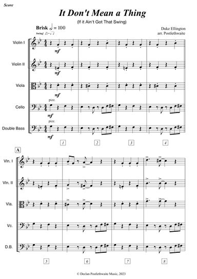 It Don't Mean A Thing (if It Ain't Got That Swing) (arr. Declan Postlethwaite)
