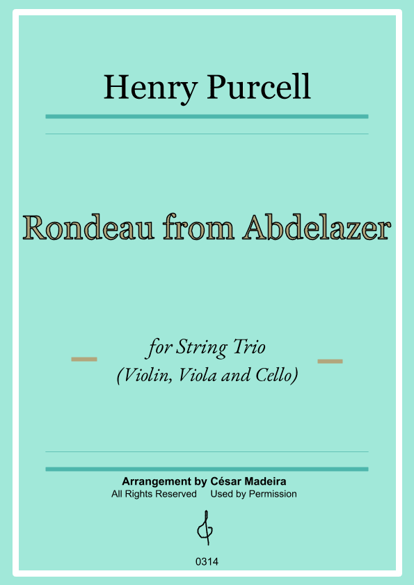 Rondeau from Abdelazer - Violin, Viola and Cello (Full Score and Parts) (arr. César Madeira)
