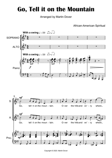 Go, Tell it on the Mountain - Two part Choir - SA (arr. Martin Dover)