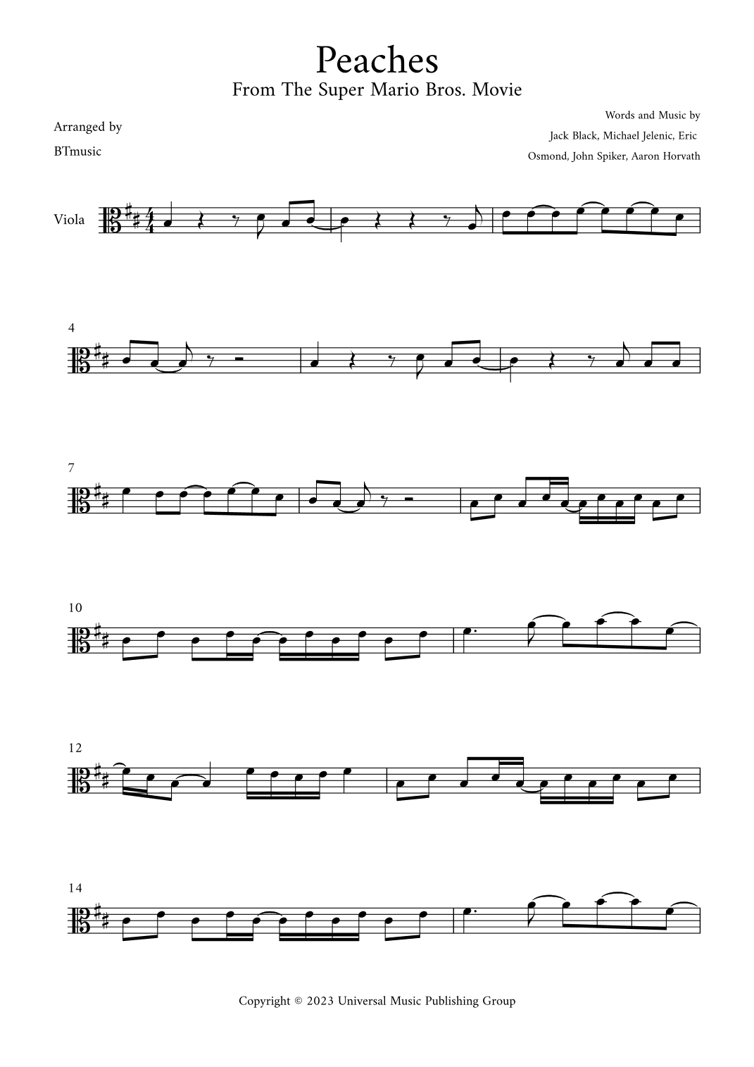 Peaches (arr. BTmusic)