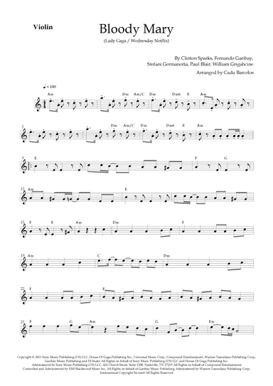 Bloody Mary (arr. Cadu Barcelos)