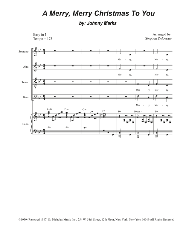 A Merry, Merry Christmas To You (arr. Stephen DeCesare)