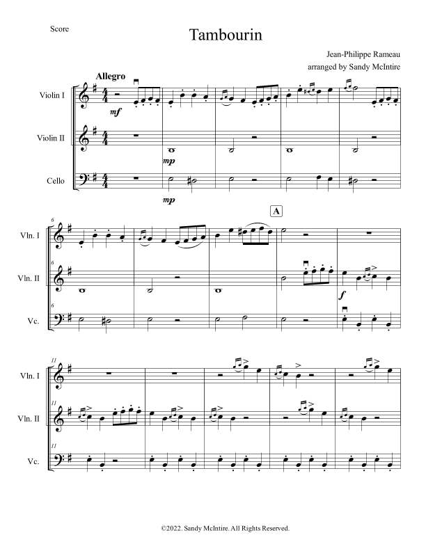 Tambourin (arr. Sandy McIntire)