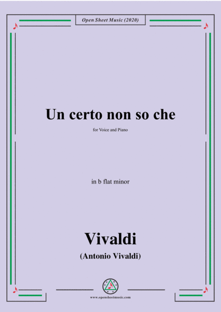 Vivaldi-Un certo non so che,in b flat minor,for Voice and Piano (arr. MSM)