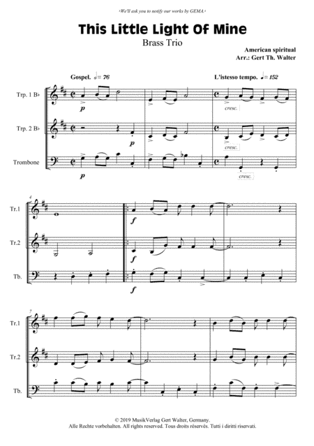 This Little Light Of Mine (arr. Gert Th. Walter)