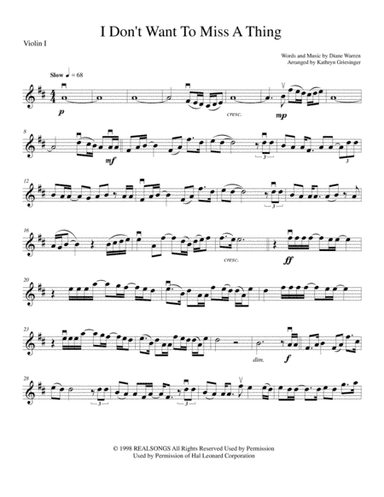 I Don't Want To Miss A Thing (arr. Kathryn Griesinger)