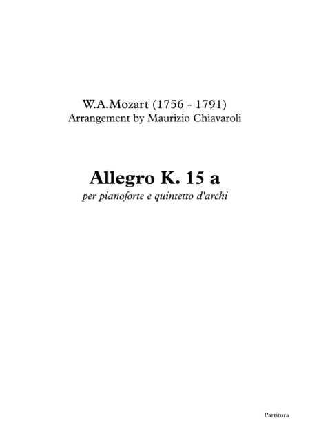 Allegro k. 15 a (arr. Maurizio Chiavaroli)