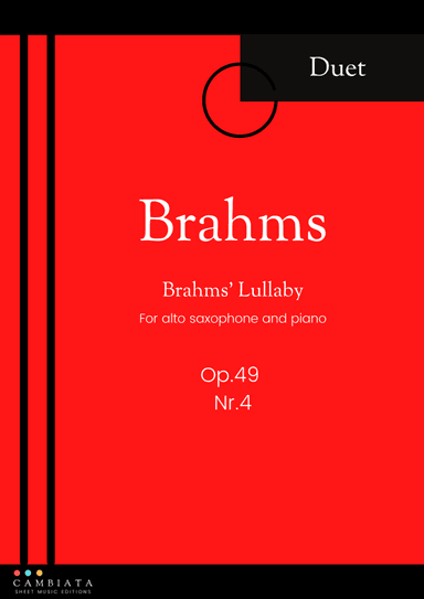 Brahms' Lullaby - Solo alto saxophone and piano accompaniment (Easy) (arr. Levy Nunes)