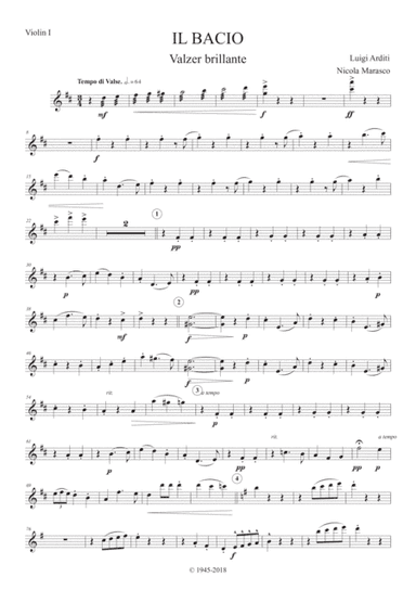 Il Bacio - Orchestral parts set (arr. Nicola Marasco)