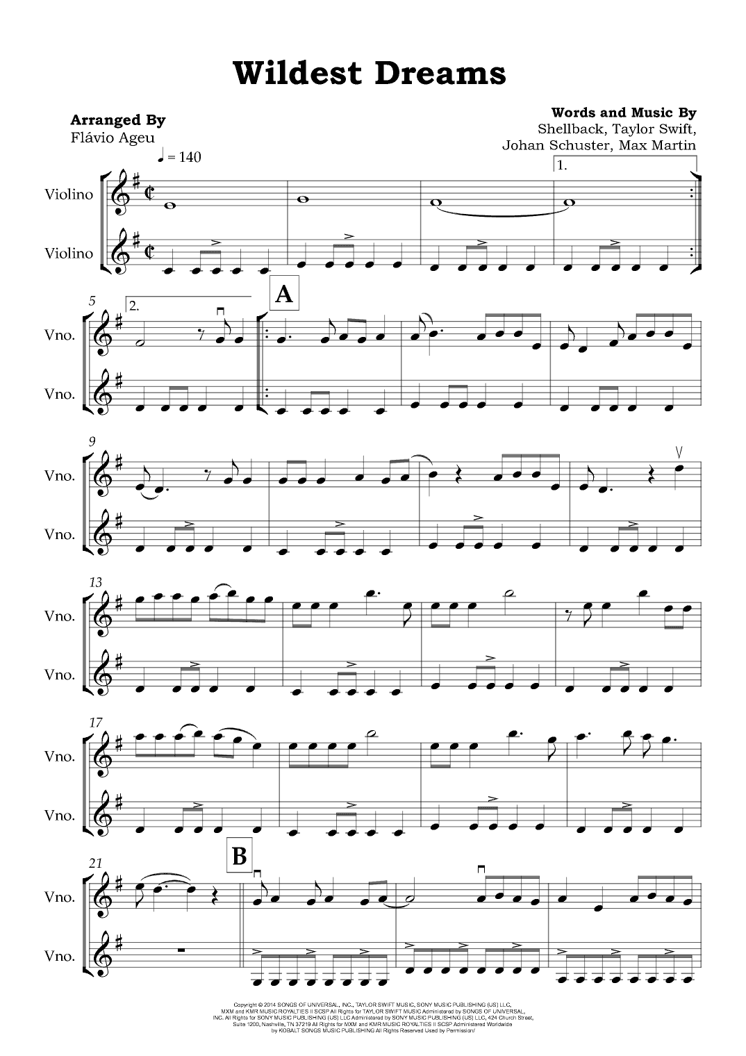 Wildest Dreams (arr. Flávio Ageu)