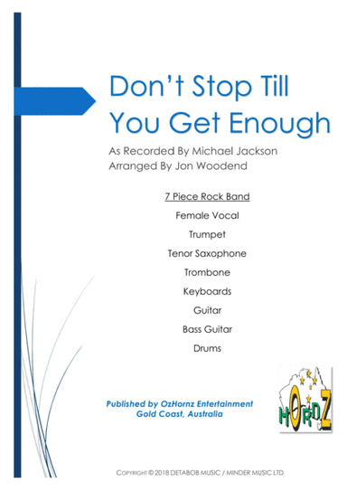 Don't Stop Til You Get Enough (arr. Jon Woodend)