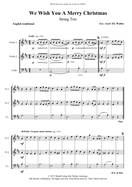 We Wish You A Merry Christmas (arr. Gert Th. Walter)