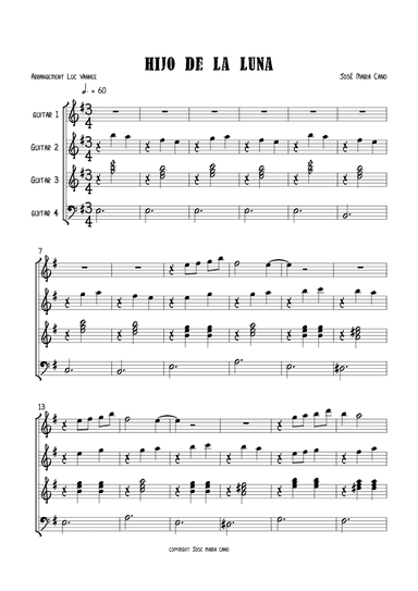 Hijo De La Luna (arr. Luc Vanhee)