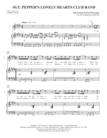 Sgt. Pepper's Lonely Hearts Club Band (arr. Kevin Robison)
