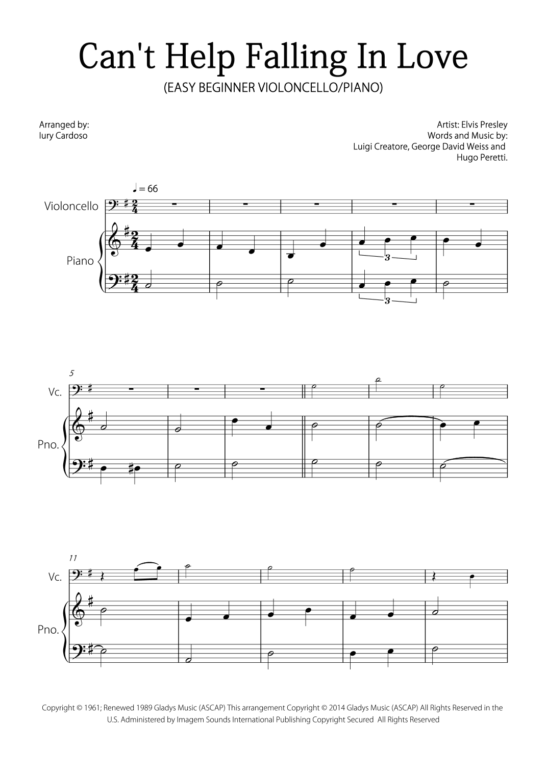 Can't Help Falling In Love (arr. Iury Cardoso)