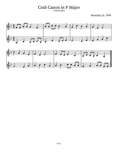 Crab Canon in F Major