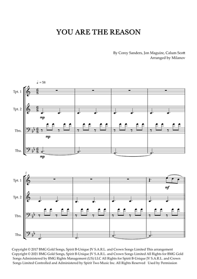 You Are The Reason (arr. Milanov)