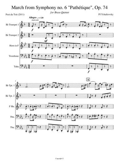 March from Symphony no. 6 Pathétique, Op. 74 - PI Tchaikovsky (arr. Peet du Toit)