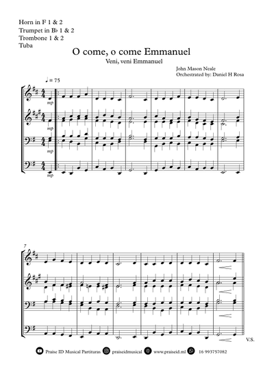 O come, o come Emmanuel - Veni, veni Emmanuel - Christmas Carol - Brass Quartet (arr. Daniel H Rosa)