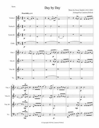Day by Day (string quartet) (arr. Cameron Pollock)