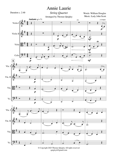 Annie Laurie (arr. Thomas Quigley)