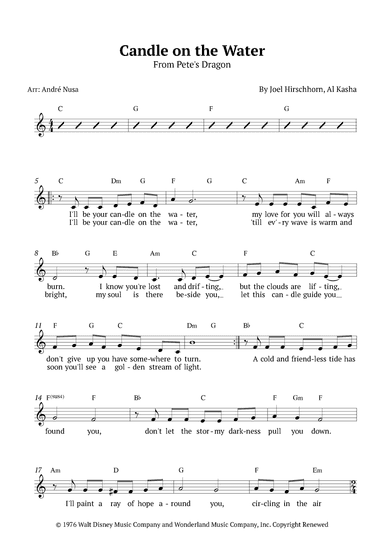 Candle On The Water (arr. André Nusa)