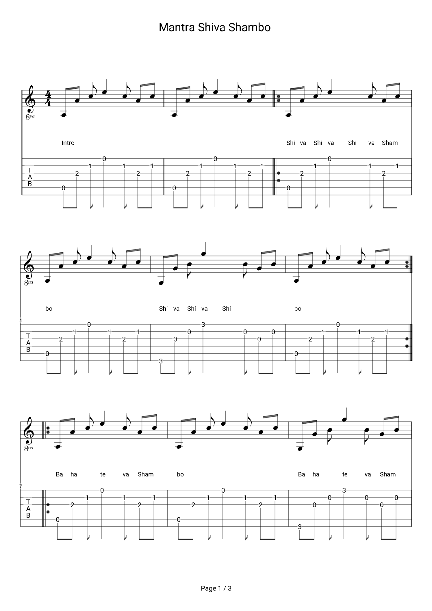 Shiva Shambo (arr. Robin)