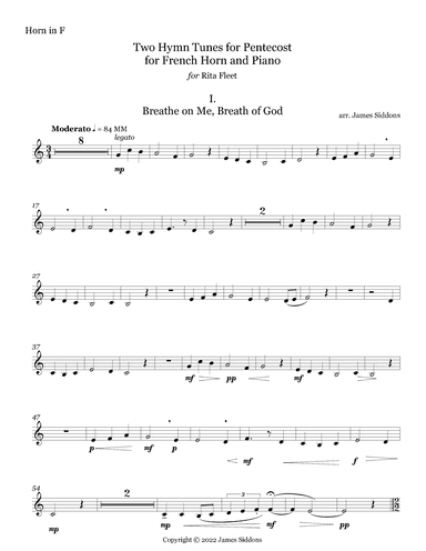Two Hymn Tunes for Pentecost for French Horn and Piano (arr. James Siddons)