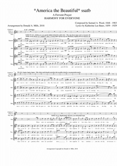 America the Beautiful, A Fervent Prayer (arr. Donald A. Mills, 2018)