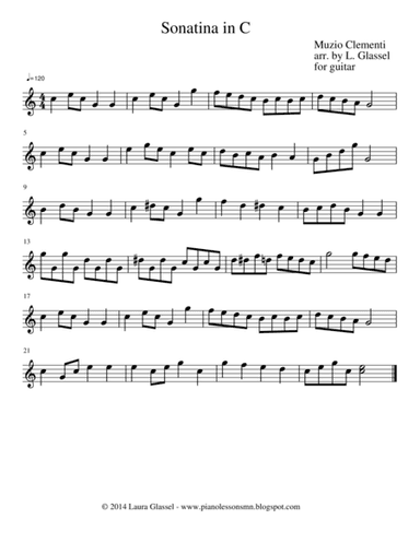 Clementi's Sonatina in C for Guitar (arr. Laura Glassel)