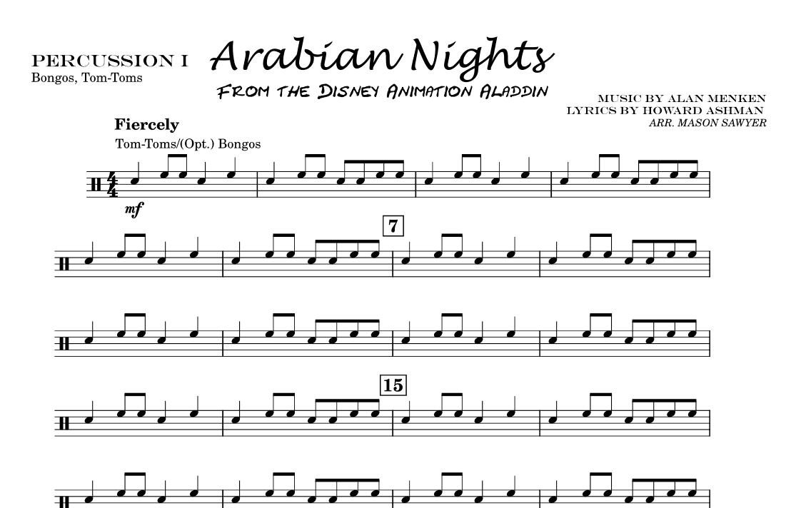 Arabian Nights - Score Only (arr. Mason Sawyer)