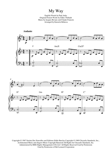My Way (arr. Kaiserin Rebecca)