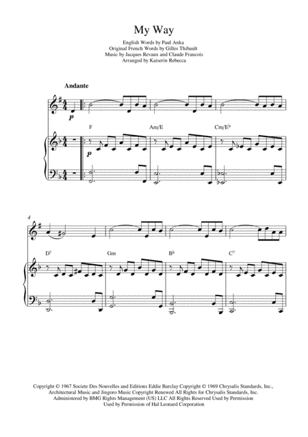 My Way (arr. Kaiserin Rebecca)