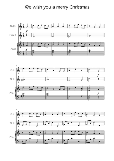 We Wish You a Merry Christmas - Flute Duet w/ Piano (arr. Ygor Nunes)