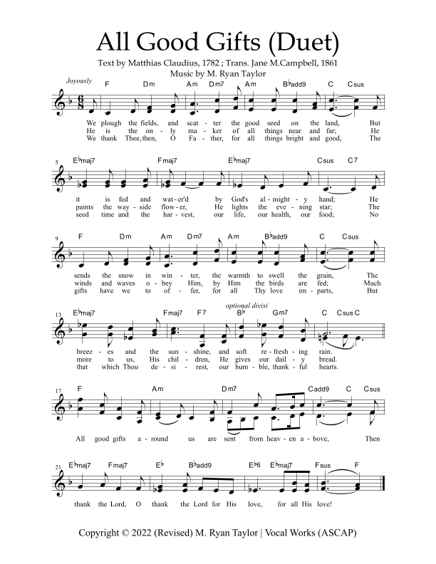 All Good Gifts (Duet)