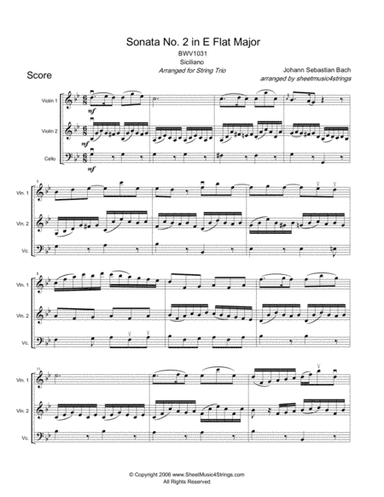 Bach, J.S. - Siciliano for Two Violins and Cello (arr. Linda M. Scott)