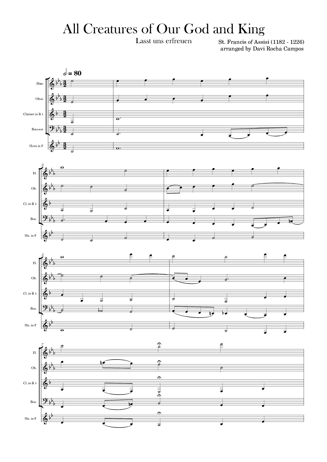 All Creatures of Our God and King (arr. Davi Rocha Campos)