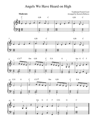 Angels We Have Heard on High (easy version) (arr. Kaiserin Rebecca)
