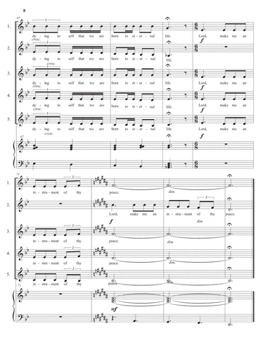 Peace Prayer. for 5-part treble choir