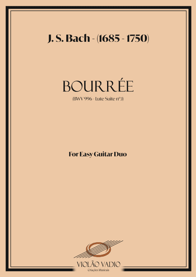 Bourrée (BWV 996 - Lute Suite nº1) - (J. S. Bach) - Easy Guitar duo (arr. André Alberto Santos)