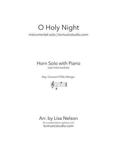 O Holy Night - Advanced Horn and Piano (arr. Lisa Nelson)