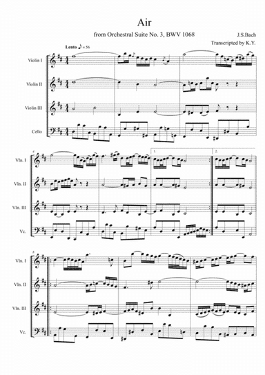 Air from Orchestral Suite No. 3, BWV 1068 (arr. K.Y.)