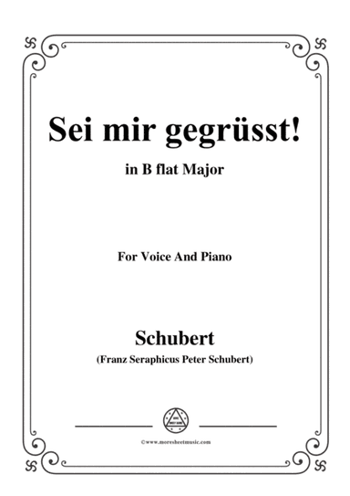 Schubert-Sei mir gegrüsst!,Op.20 No.1,in B flat Major,for Voice&Piano (arr. MSM)