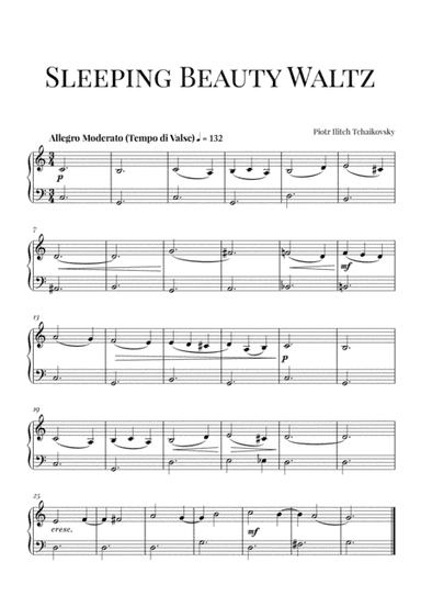 Tchaikovsky: Sleeping Beauty Waltz (Easy/Beginner) (arr. Cadenza Editions)