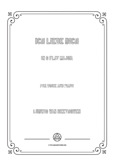 Beethoven-Ich liebe dich in G flat Major,for voice and piano (arr. MSM)