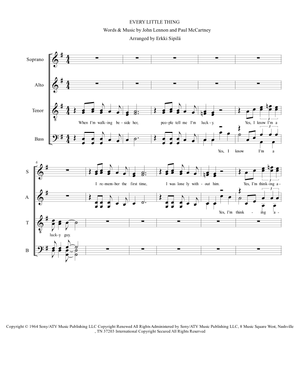 Every Little Thing (arr. Erkki Sipilä)