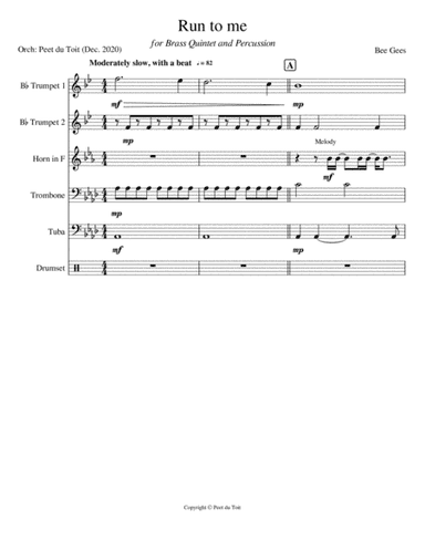 Run To Me (arr. Peet du Toit)